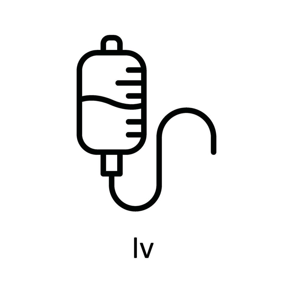 iv vektor översikt ikon design illustration. medicinsk och hälsa symbol på vit bakgrund eps 10 fil