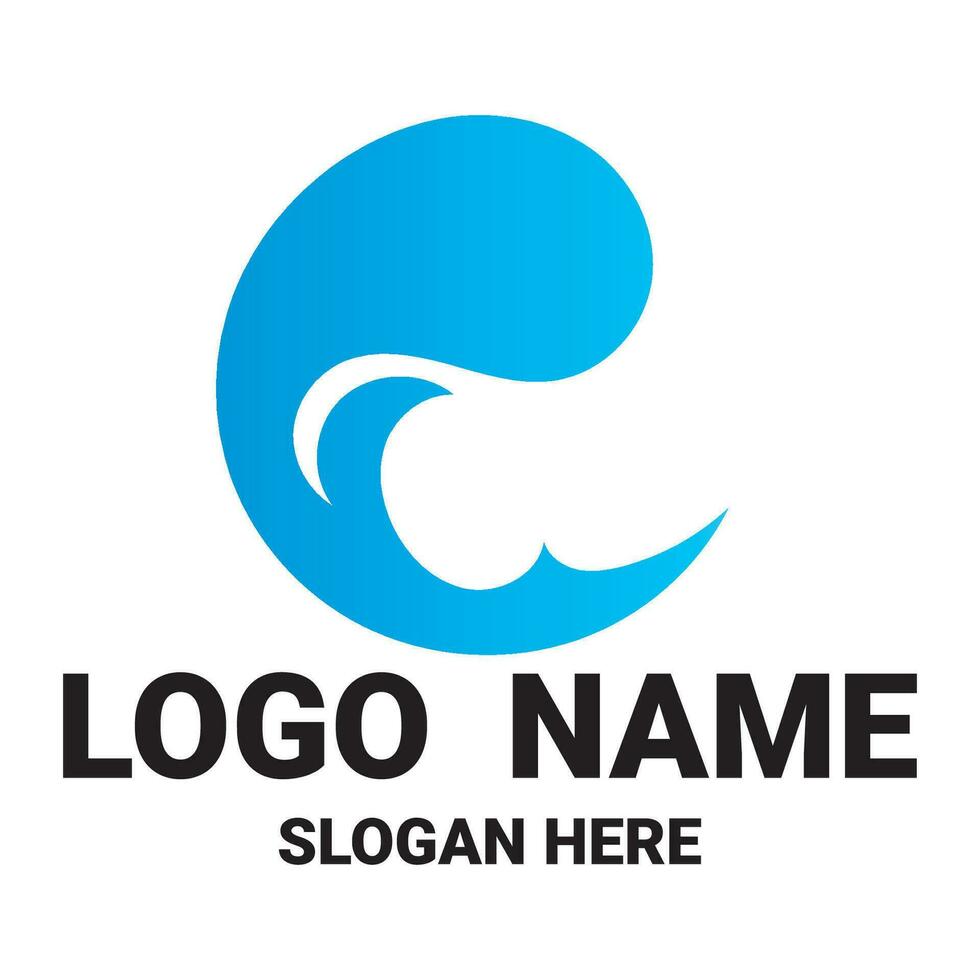 hav vågor ikon logotyp design vektor
