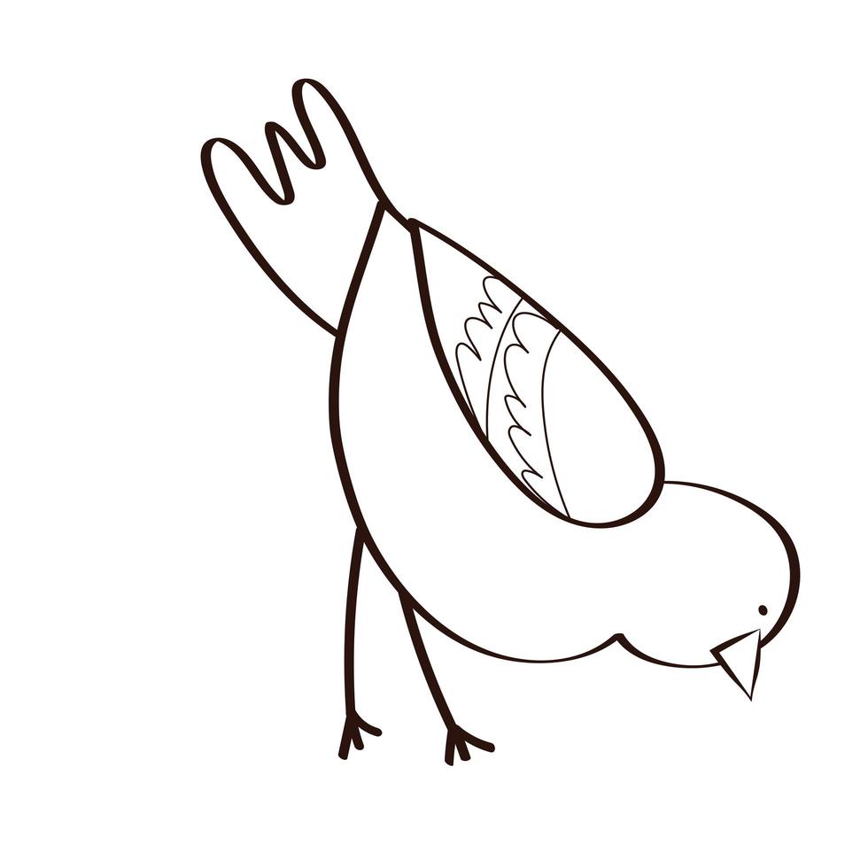 söt liten kyckling vårlinje stil vektor