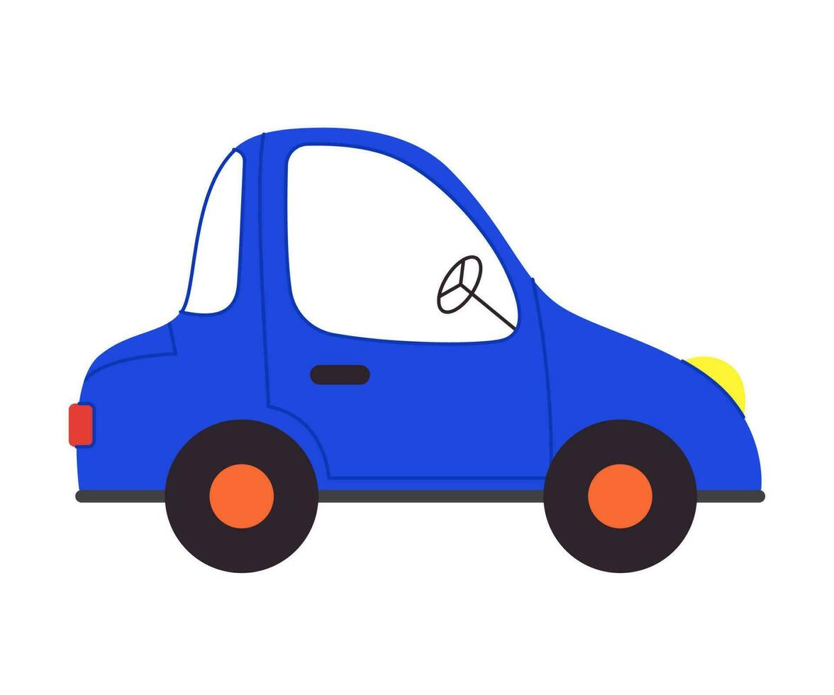 Vektor Karikatur Blau Auto isoliert auf Weiß Hintergrund. Fett Fahrzeug Symbol