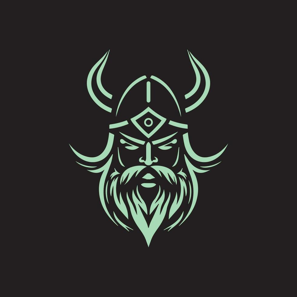 enkel viking krigare huvud ansikte logotyp, symbol, ikon, minimalistisk linje konst vektor