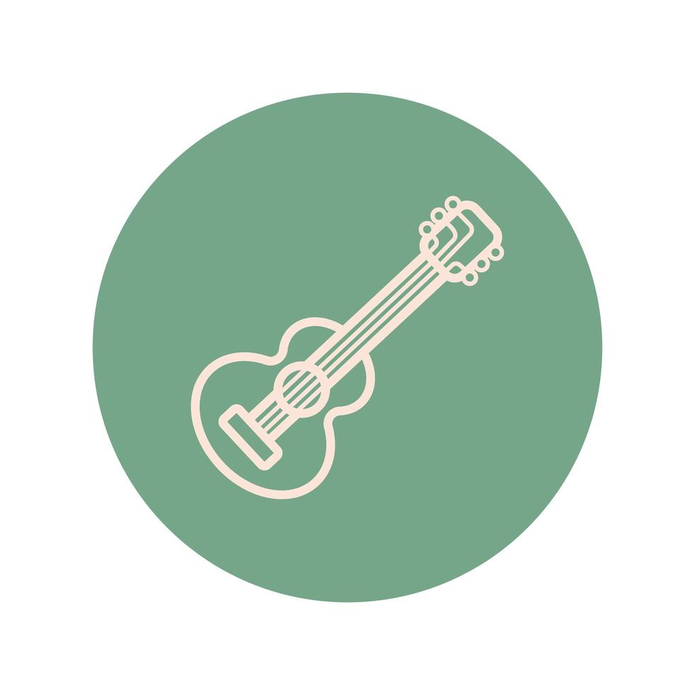 gitarr instrument block stil ikon vektor
