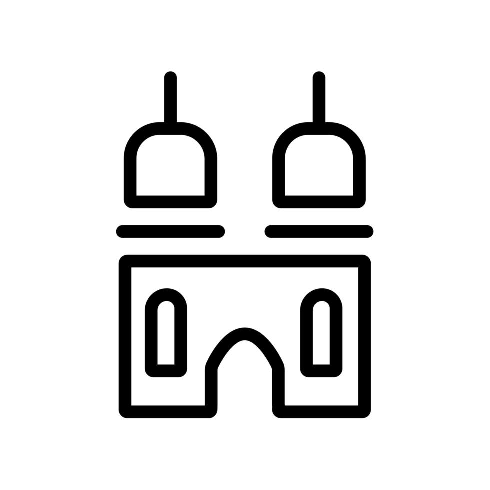 ramadam kareem tempel linje stil ikon vektor