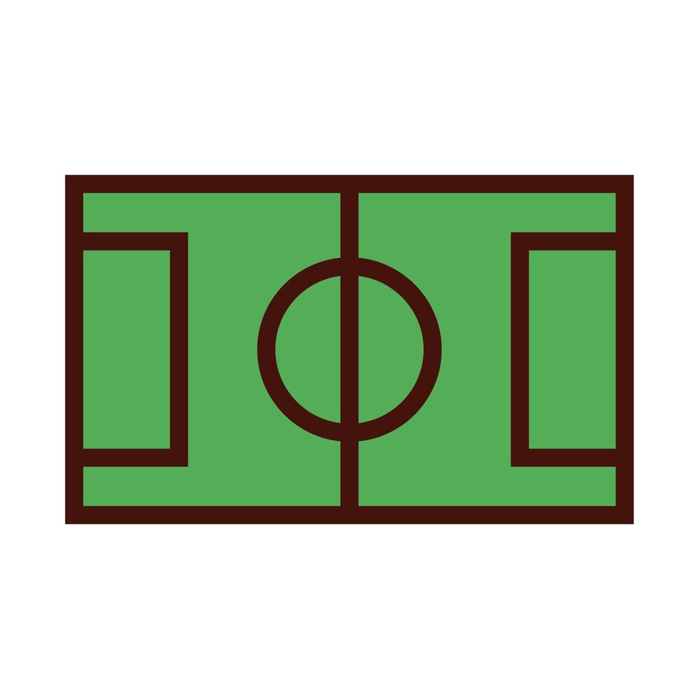 Sport Fußballcamp Linie und Füllsymbol vektor