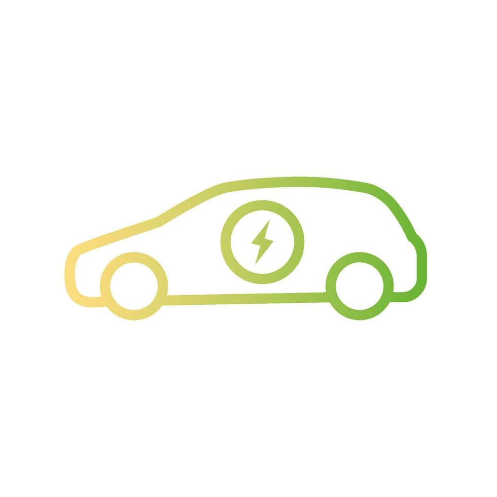 elektrisk bil ikon. hybrid fordon piktogram. linje elektrisk bil vektor