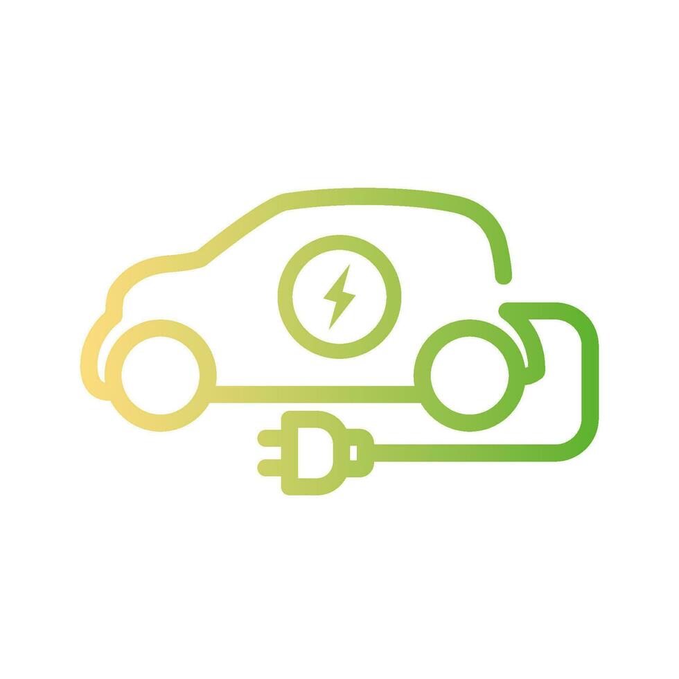 elektrisk bil ikon. hybrid fordon piktogram. linje elektrisk bil vektor