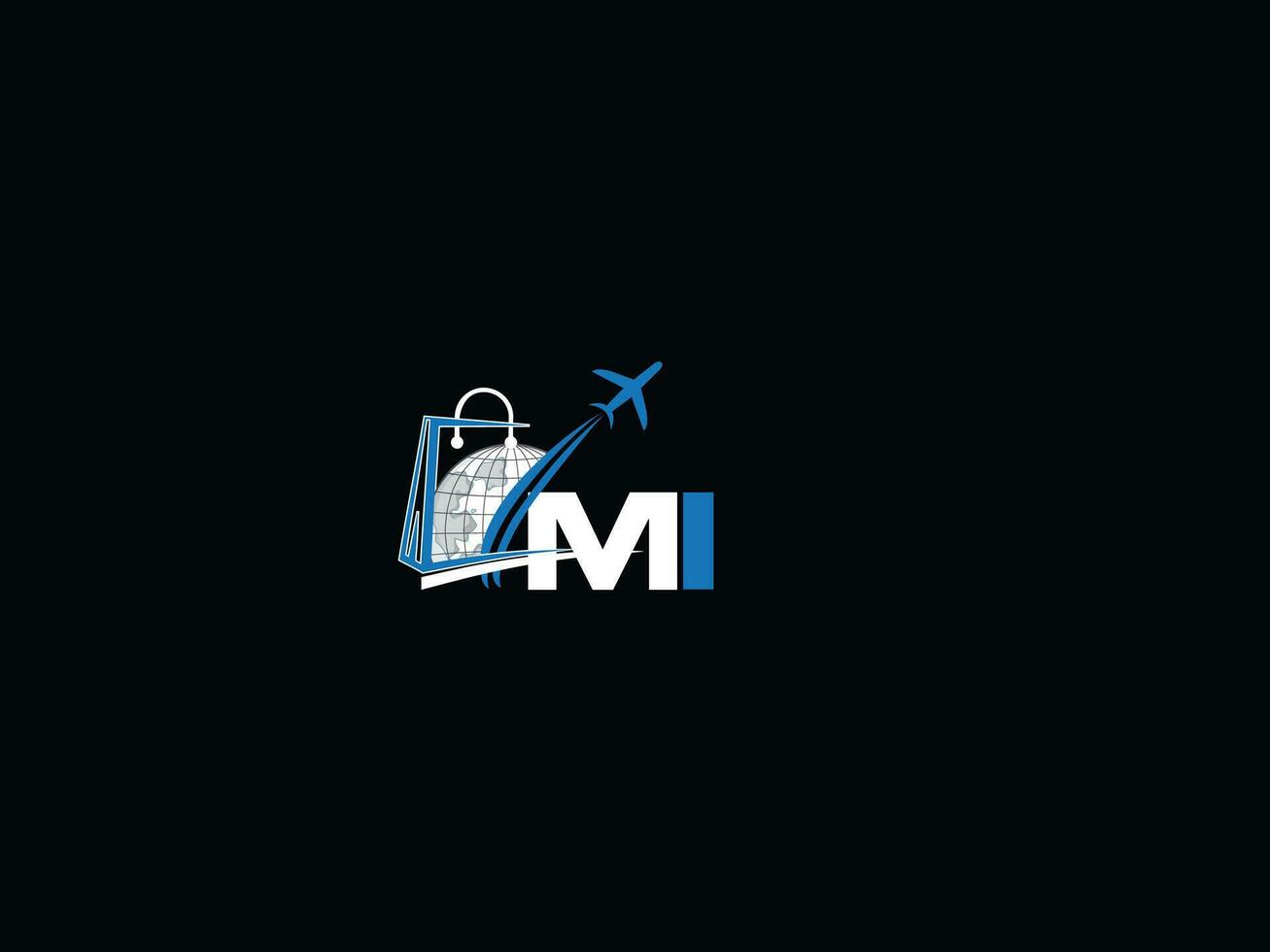 Monogramm mi Reise Logo, abstrakt global mi Logo Brief Symbol vektor