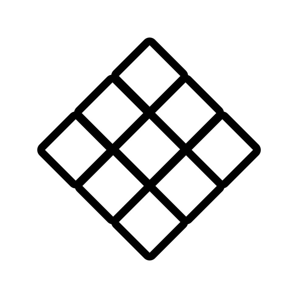 fyrkantig figur linje stil ikon vektor