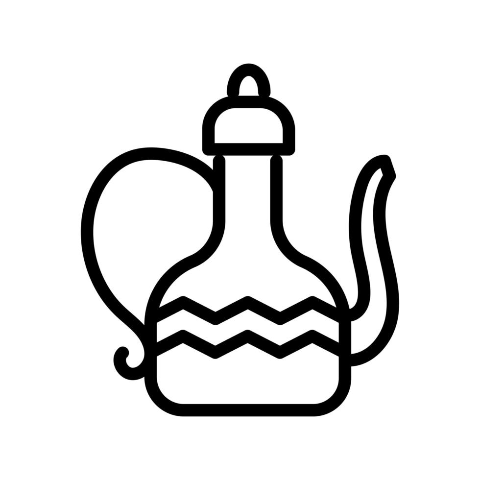 Symbol für den Linienstil der Teekanne vektor