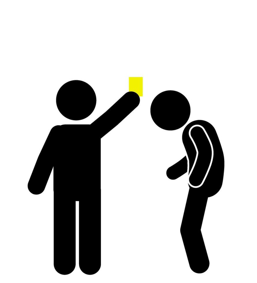 rot Karte und Gelb Karte durch ein Fußball Spiel Schiedsrichter. Silhouette vektor