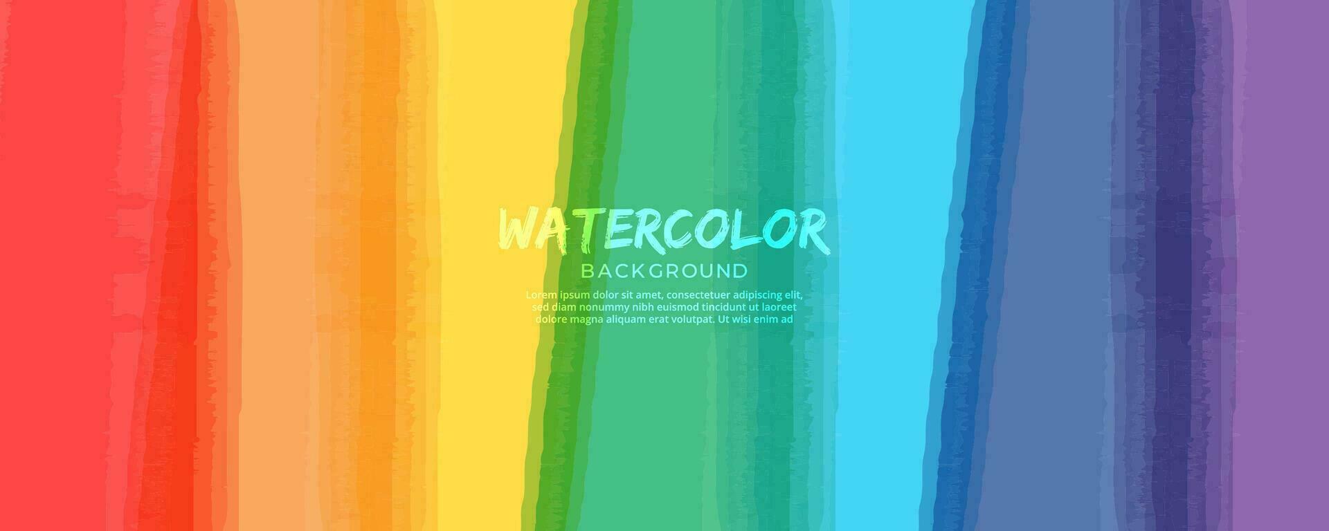 Regenbogen Aquarell Banner Hintergrund vektor