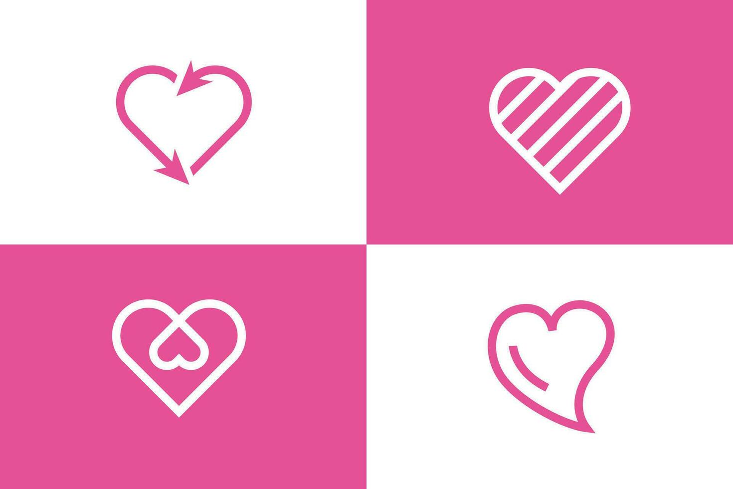 hjärta linje vektor symbol, valentines dag grafisk element, abstrakt linje medicinsk hälsa logotyp ikon design.