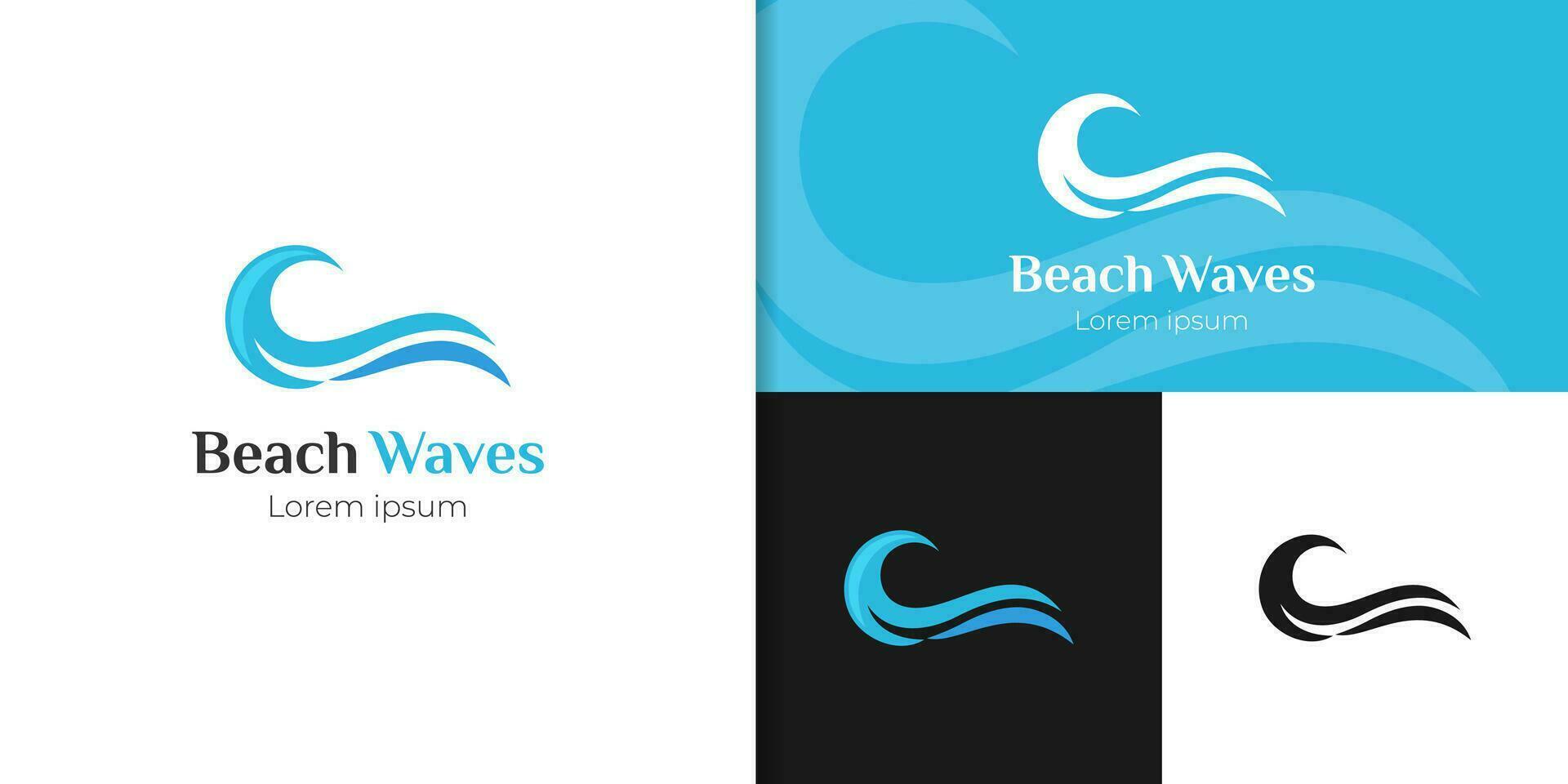 Ozean Blau Welle abstrakt Wasser Logo Symbol Design Element, Wasser Welle einfach Logo Element vektor
