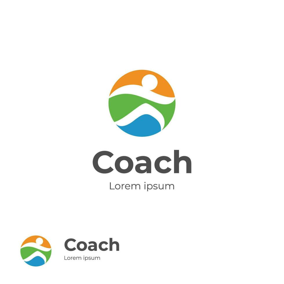 tränare Framgång logotyp design för liv coaching logotyp, coaching sport logotyp design vektor mall