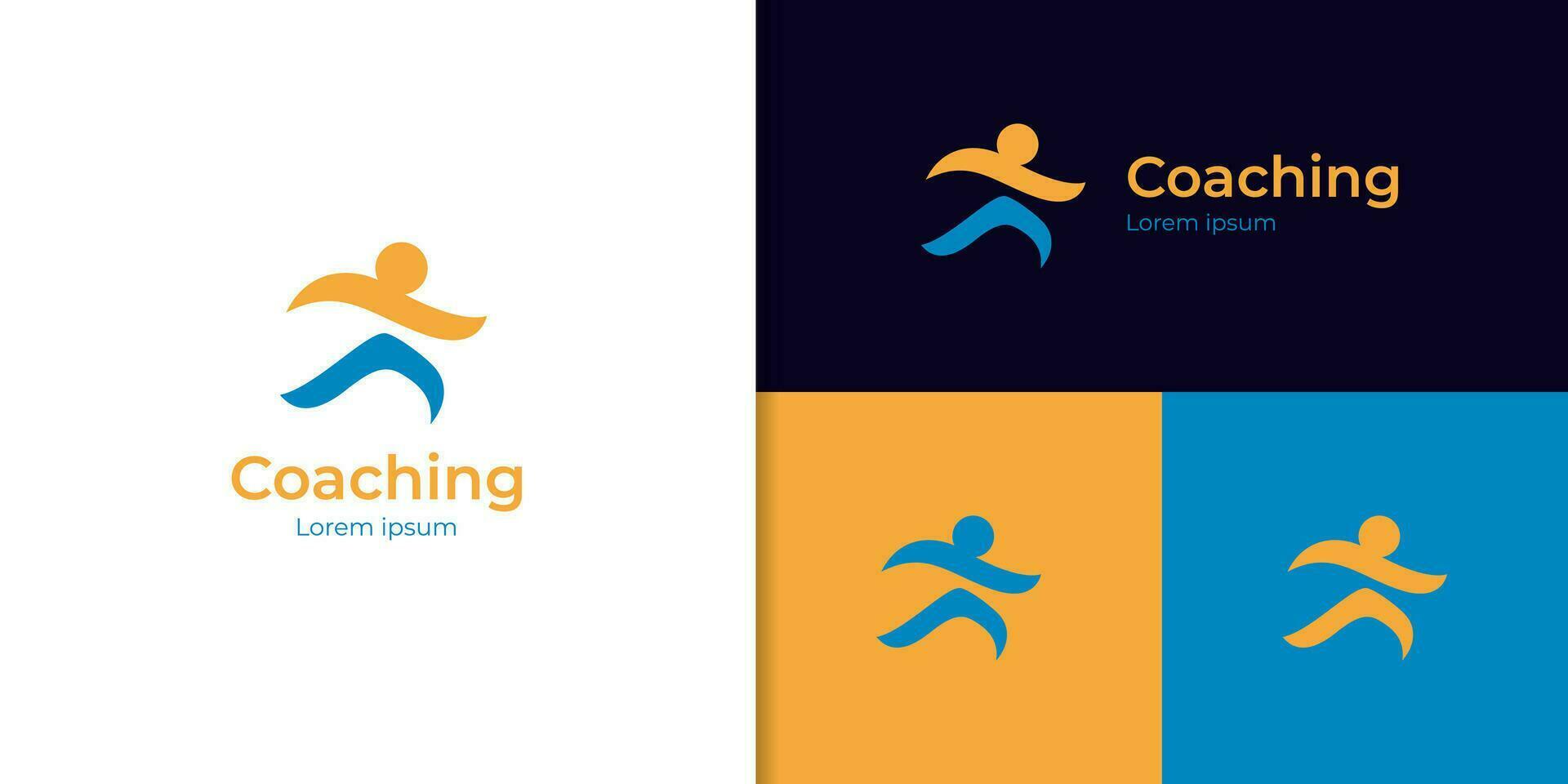 Trainer Erfolg Logo Design zum Leben Coaching Logo, Coaching Sport Logo Design Vektor Vorlage