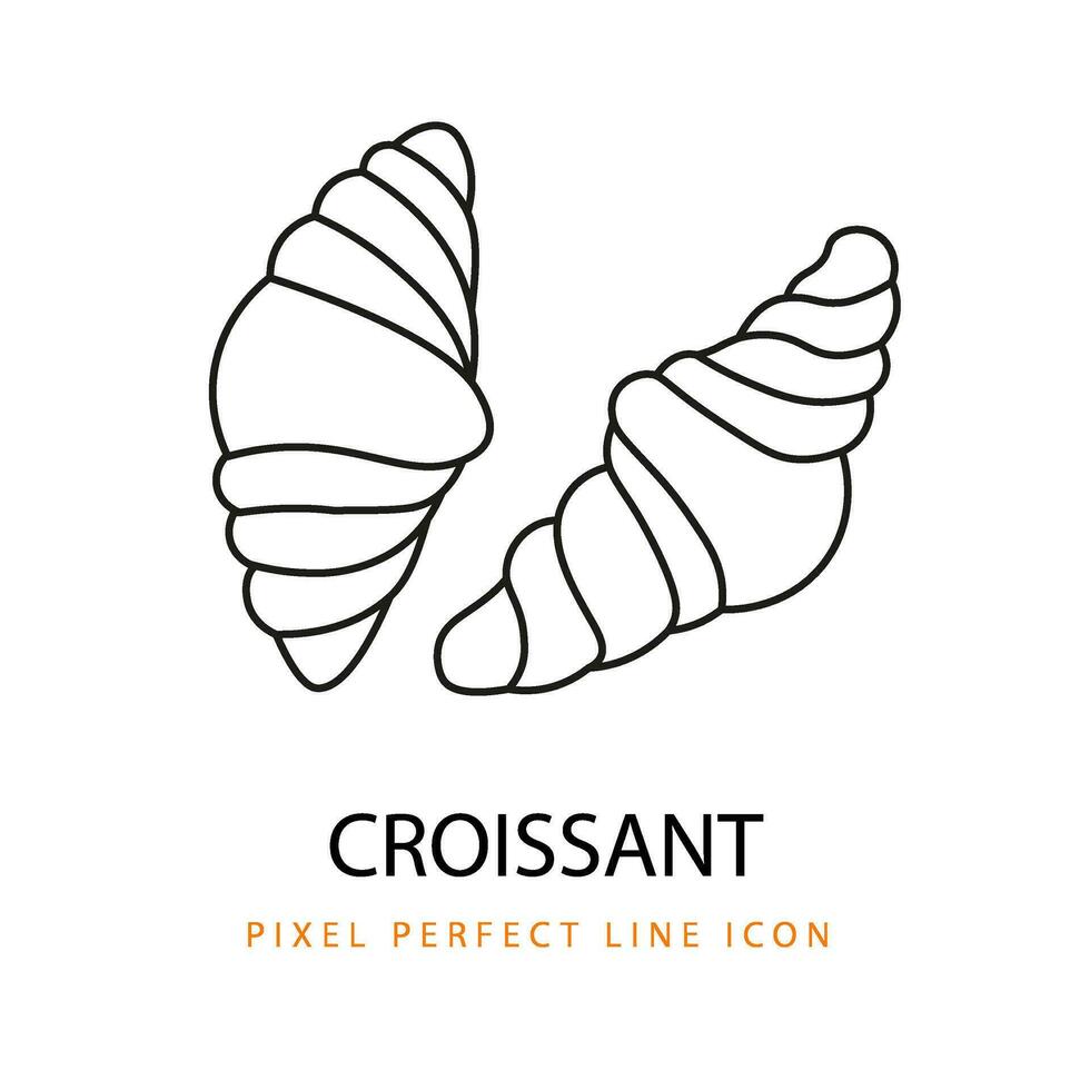 Croissant Gebäck Vektor Linie Kunst png svg Symbol Illustration