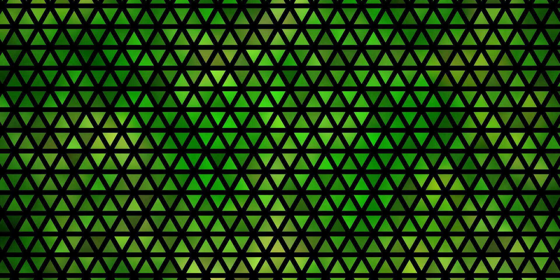hellgrüner, gelber Vektorhintergrund mit Dreiecken. vektor