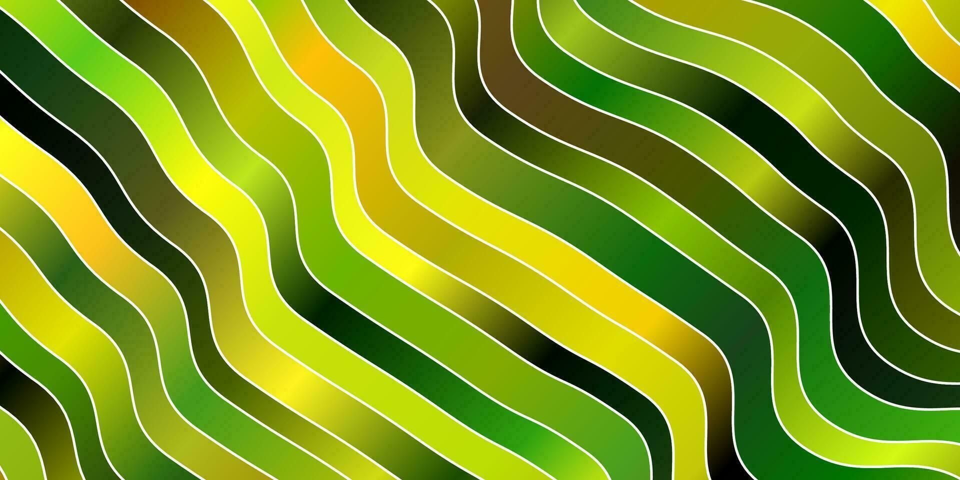 ljusgrön, gul vektormall med kurvor. vektor