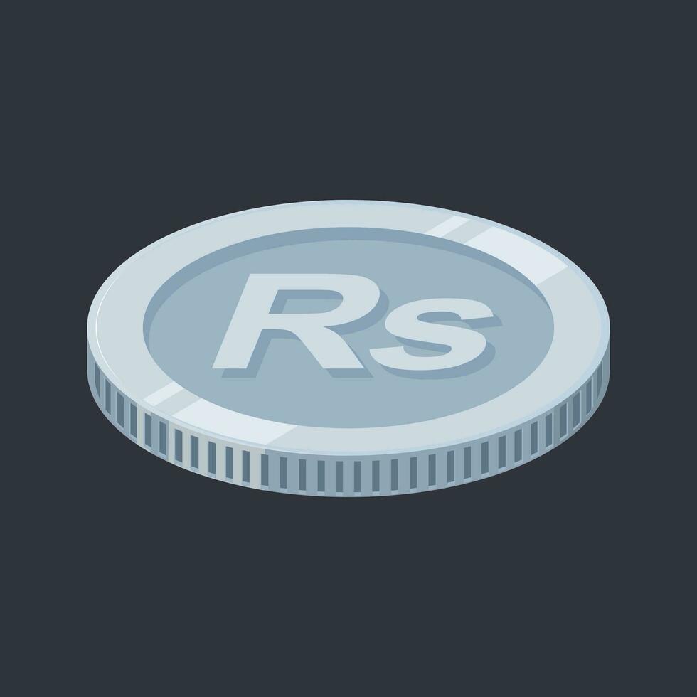 pakistansk rupee silver- mynt pengar tenn vektor