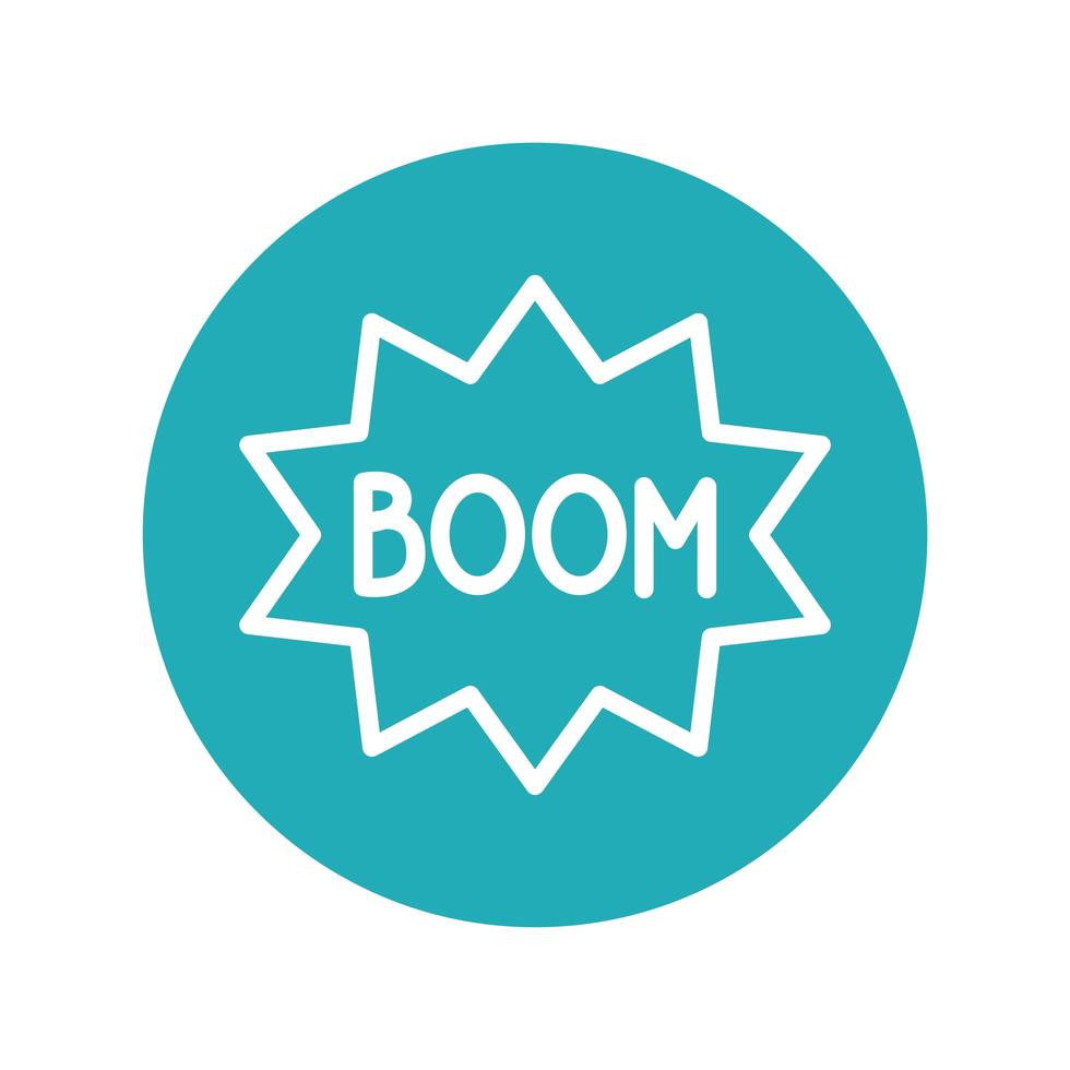 Ausdrucksblase mit Boom Fools Day Line Style vektor