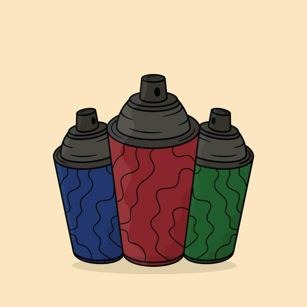 3 färger spray vektor illustration grafisk