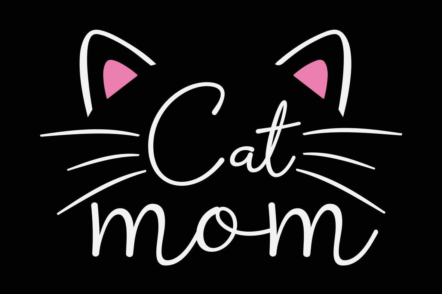 katt mamma rolig katt älskare mamma t-shirt design för mors dag vektor
