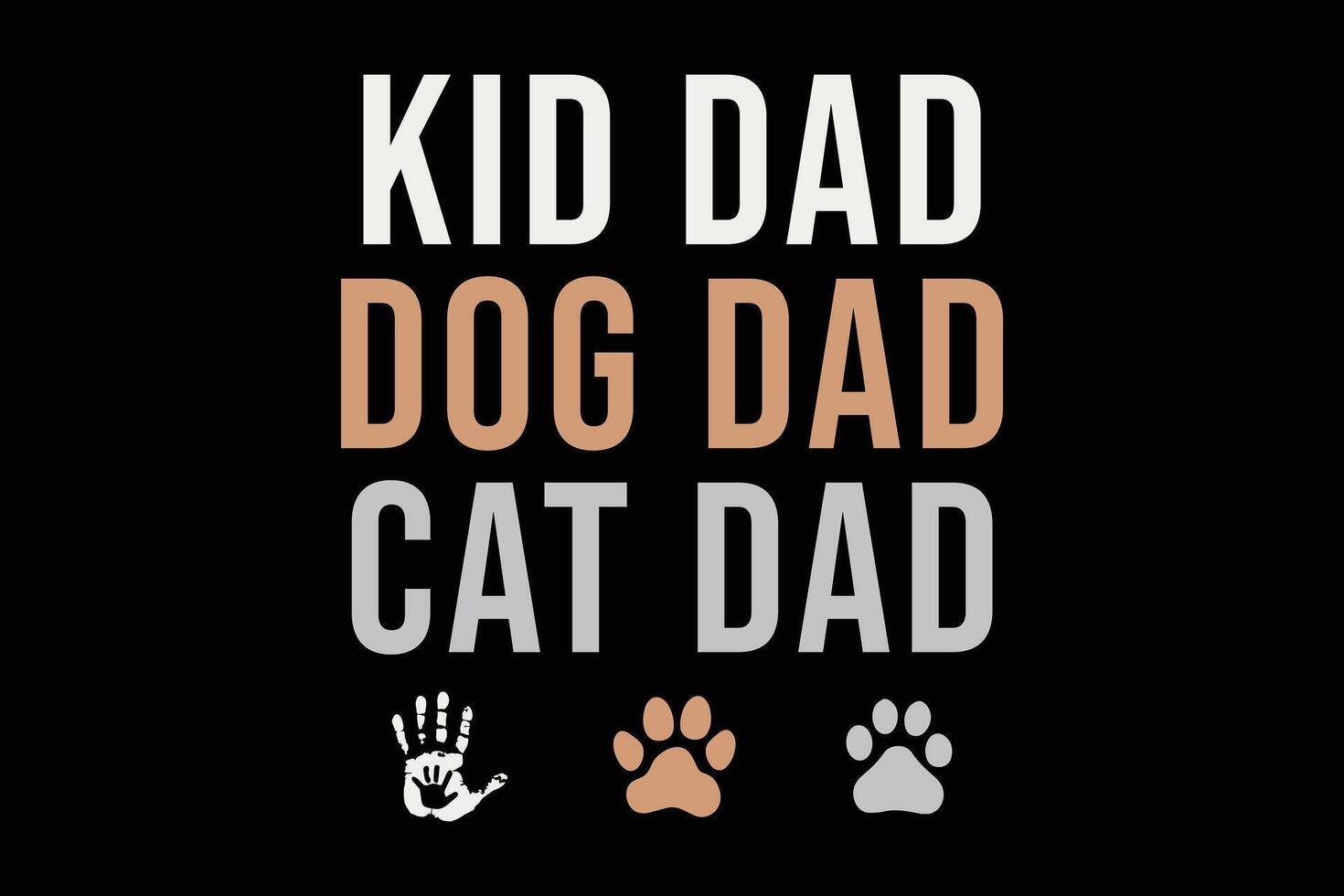 unge pappa hund pappa katt pappa rolig tshirt design för fäder dag vektor