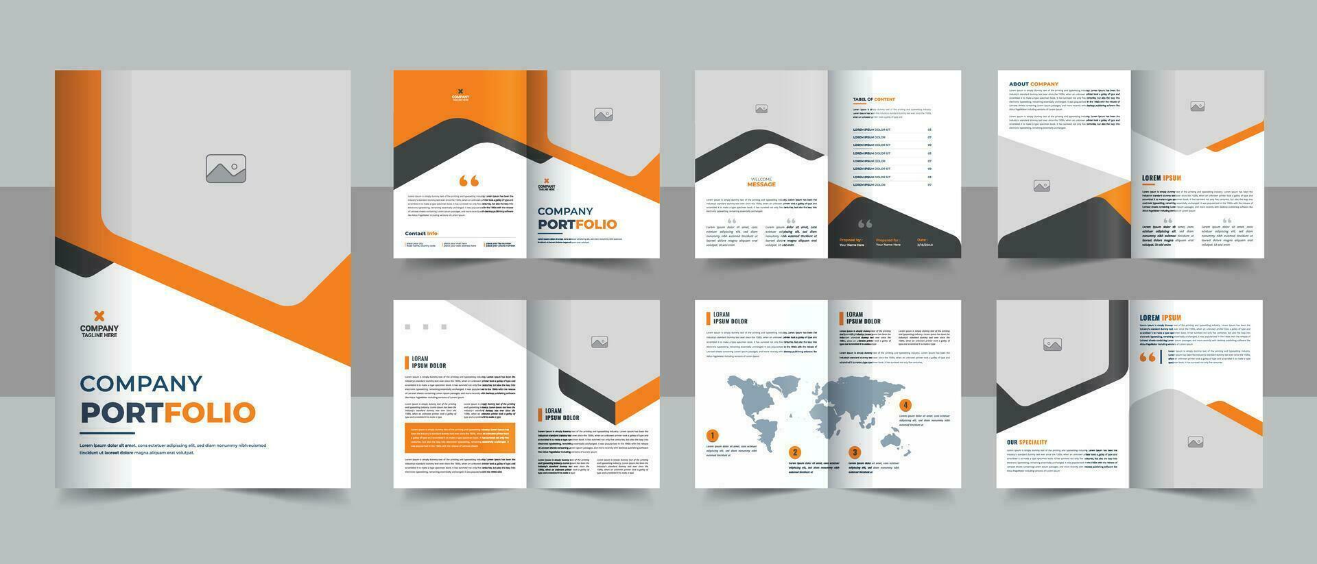 företag profil broschyr mall layout design eller flersida företag broschyr design och projekt förslag layout vektor