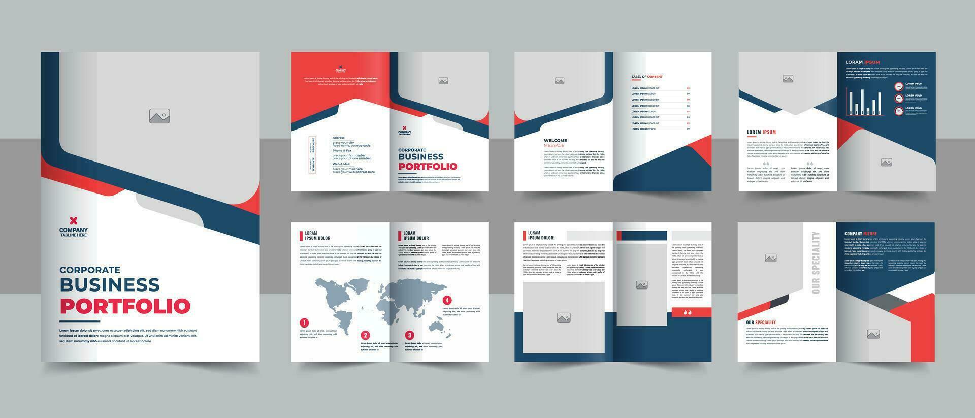 Mehrzweck 12 Seiten Unternehmen Profil Broschüre Design Vorlage Layout, kreativ Geschäft Broschüre Design vektor