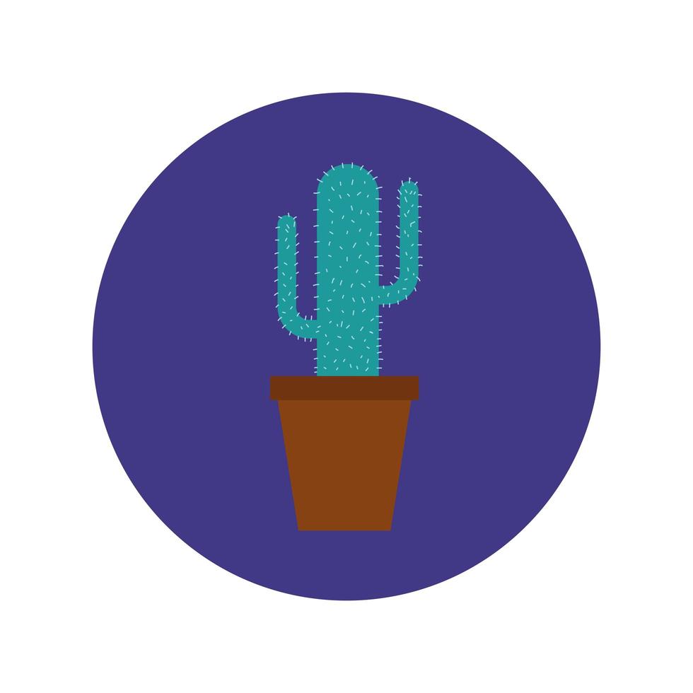 krukväxt kaktusblock och platt stilikon vektor