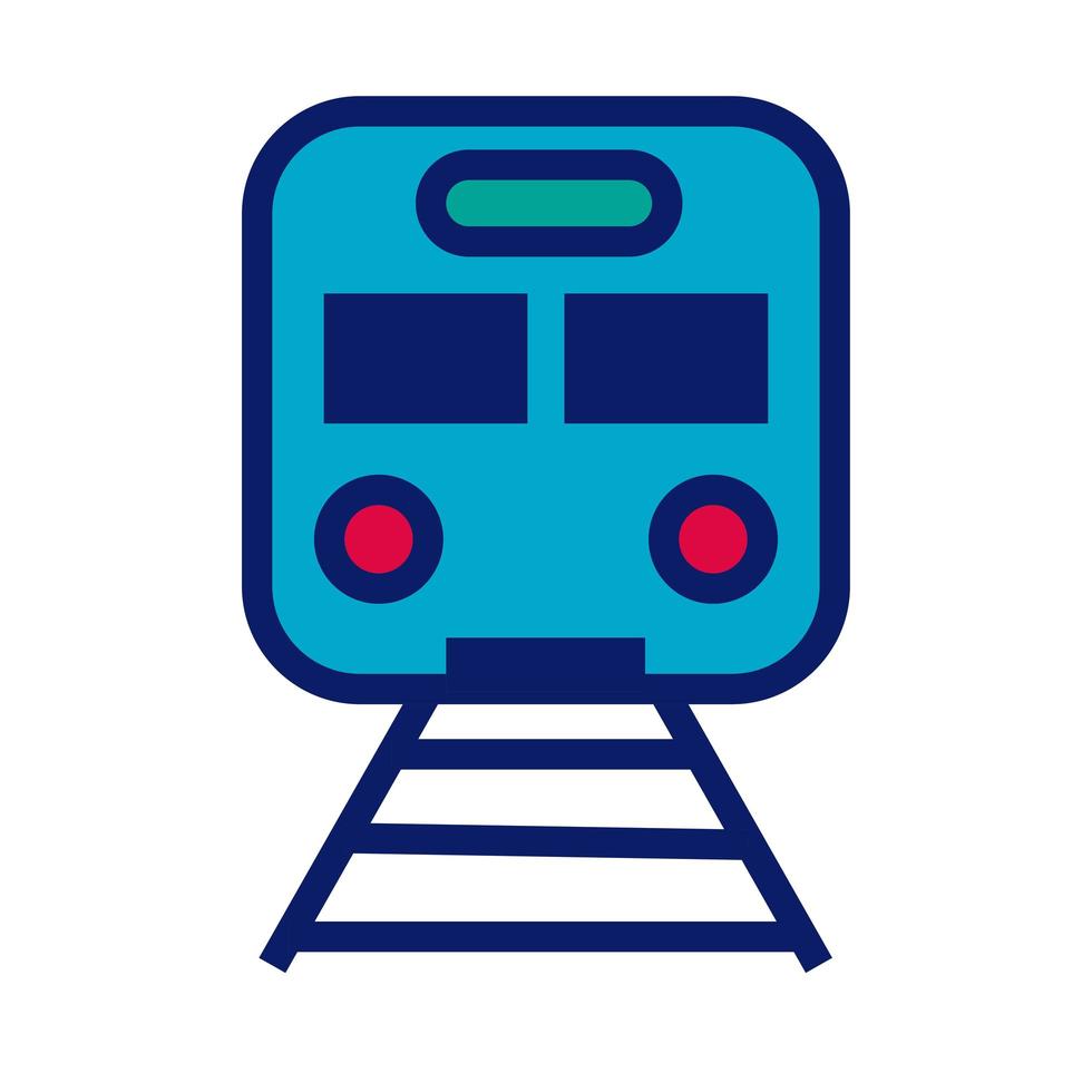 U-Bahn-Transportlinie und Füllstilsymbol vektor