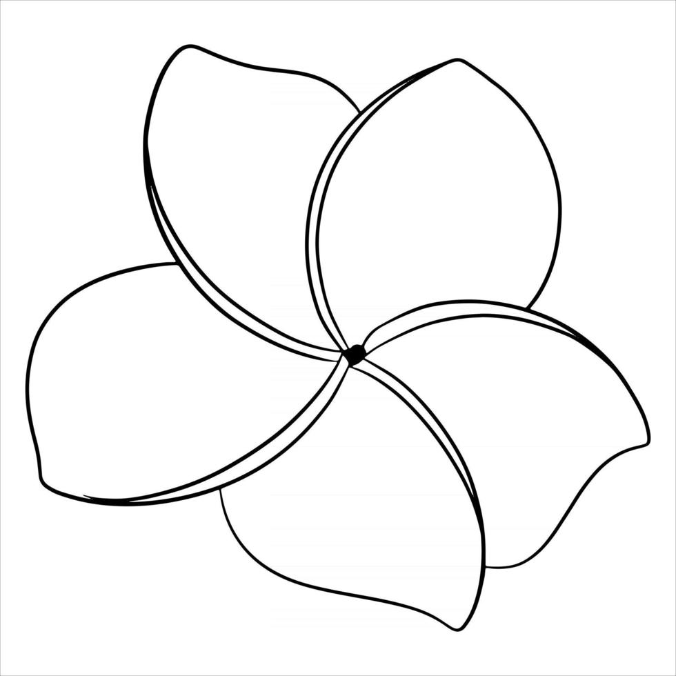 helle Blume der tropischen Pflanze im Linienstil für Malbuch vektor