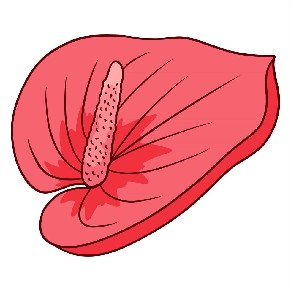 helle Blume der tropischen Pflanze im Karikaturstil vektor