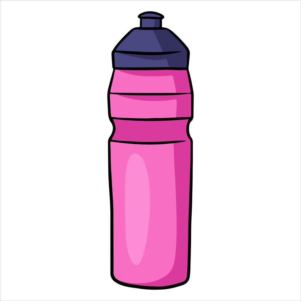 Sportwasserflasche praktische Wasserflasche für sportliche Aktivitäten im Cartoon-Stil vektor