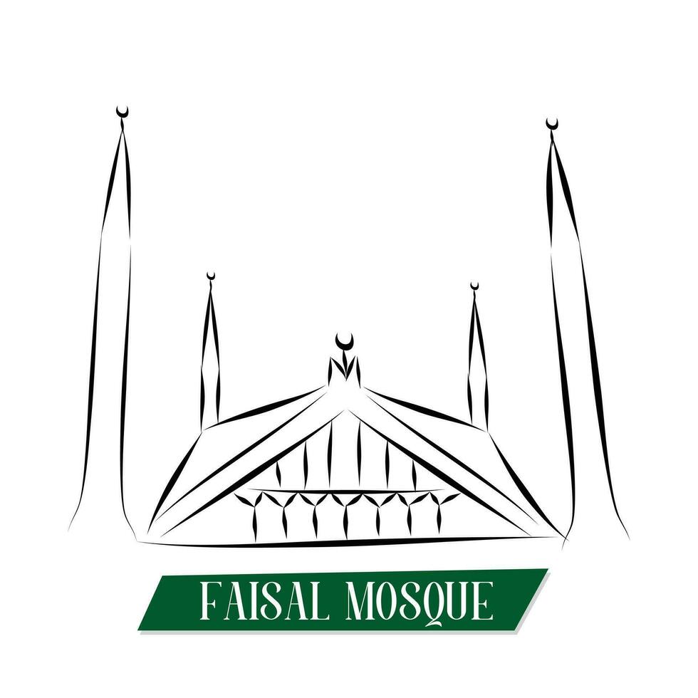 faisal moské vektor design baner och 14 augusti pakistan oberoende dag baner
