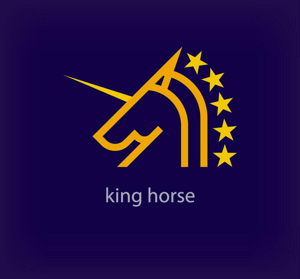 kreativ krigare rike häst logotyp. unik Färg övergångar. unik rike mäktig häst vapen logotyp mall. vektor