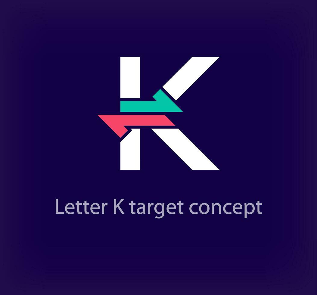 kreativ k brev pil logotyp design. unik färgrik logistisk företags- företag logotyp. företag initialer företags- vektor. vektor