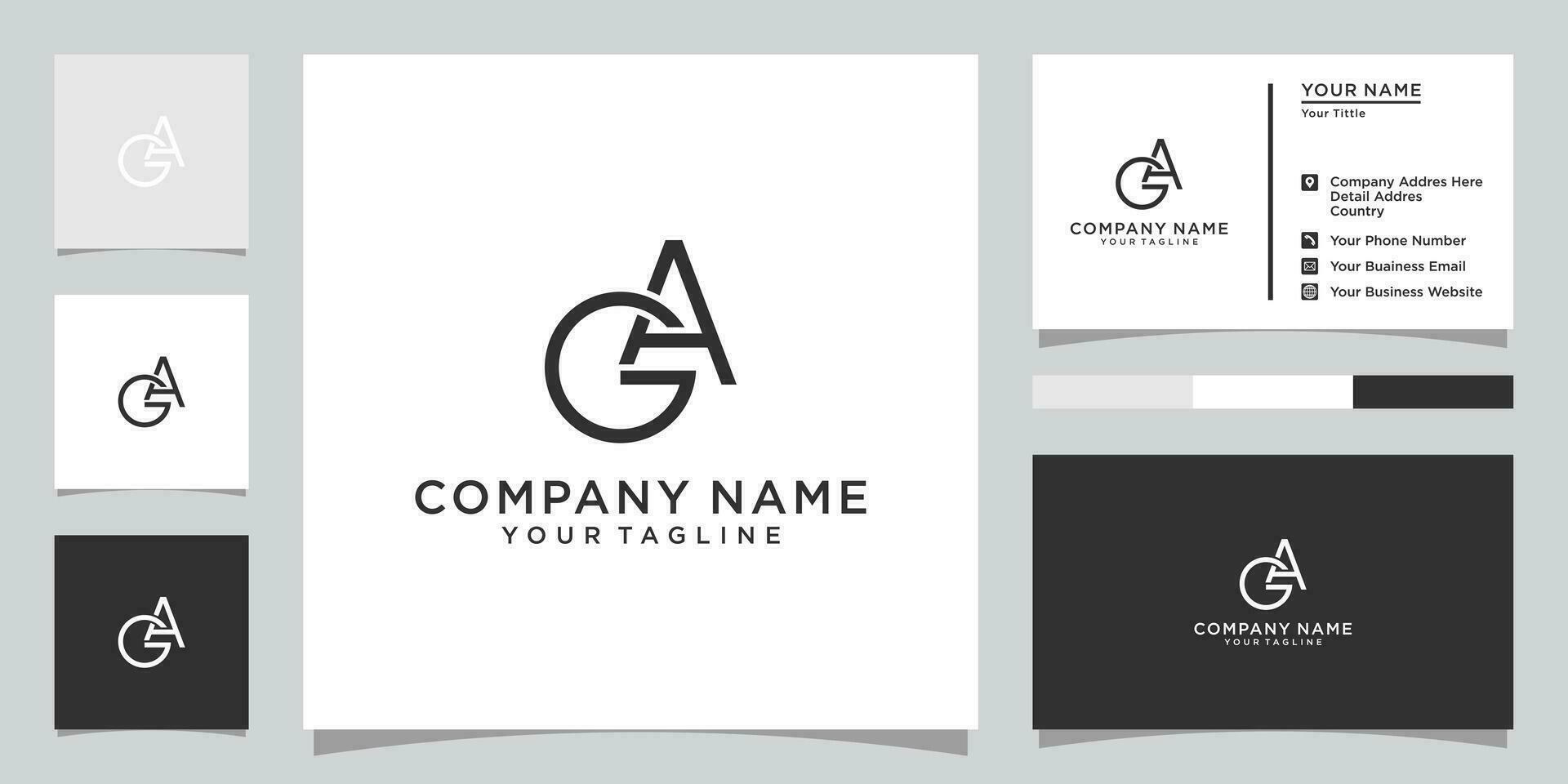 ga oder ag Initiale Brief Logo Design Vektor