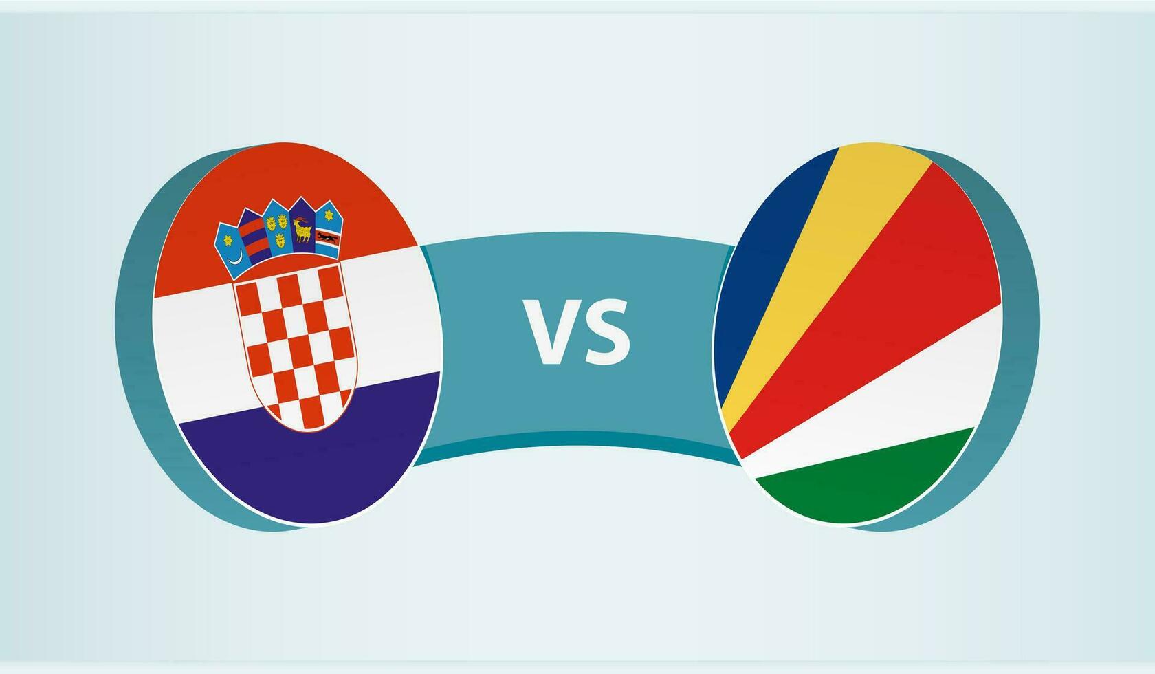 Kroatien gegen Seychellen, Mannschaft Sport Wettbewerb Konzept. vektor