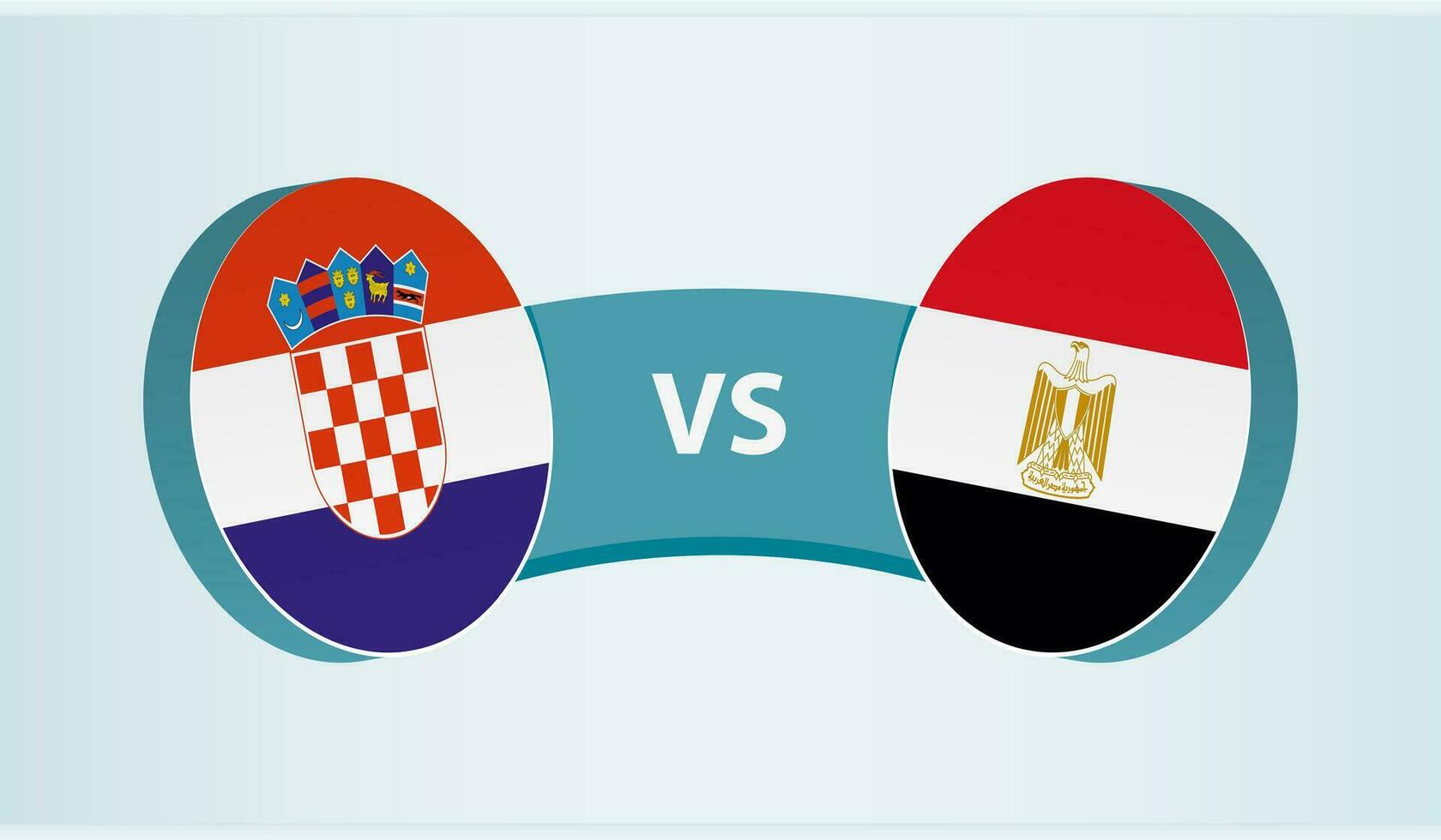 Kroatien gegen Ägypten, Mannschaft Sport Wettbewerb Konzept. vektor