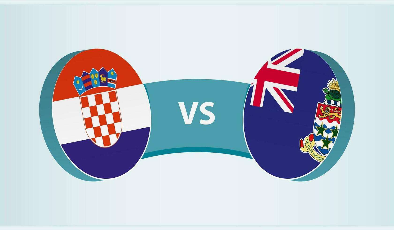 Kroatien gegen Cayman Inseln, Mannschaft Sport Wettbewerb Konzept. vektor