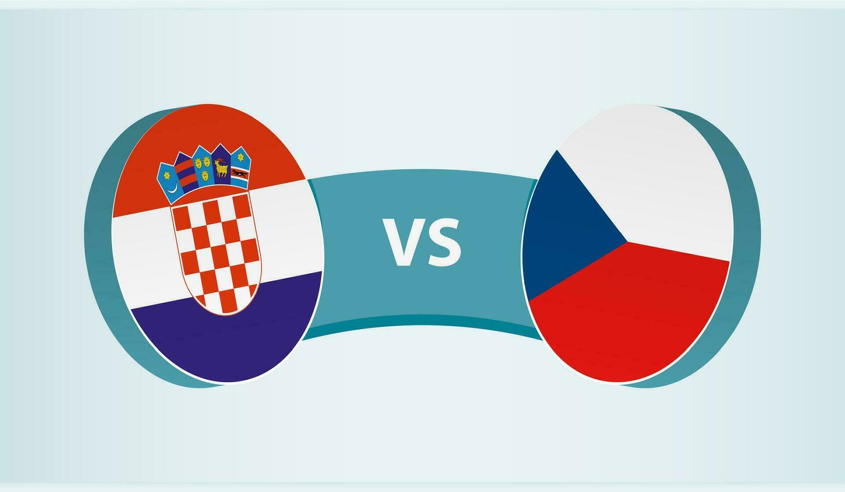 Kroatien gegen Tschechisch Republik, Mannschaft Sport Wettbewerb Konzept. vektor
