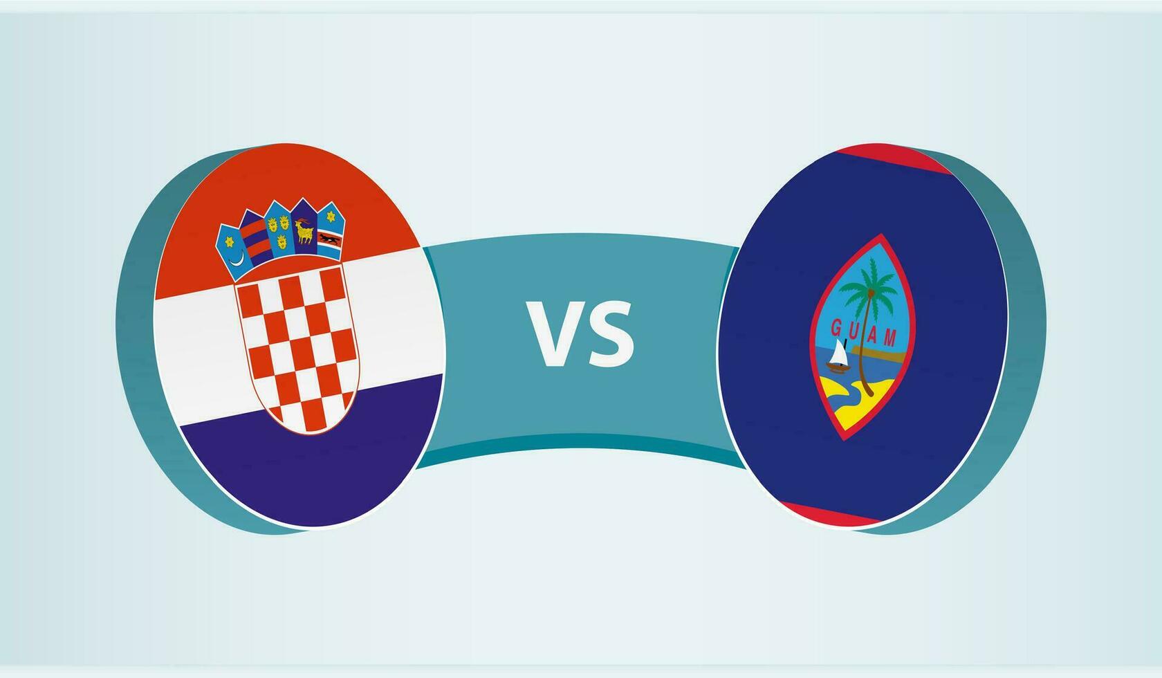 Kroatien gegen Guam, Mannschaft Sport Wettbewerb Konzept. vektor