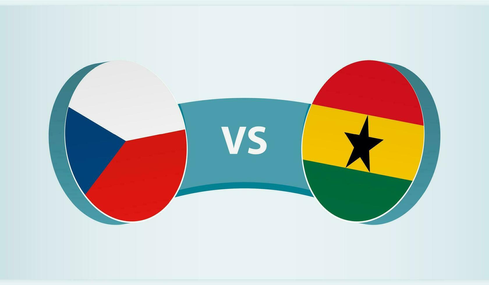 tjeck republik mot Ghana, team sporter konkurrens begrepp. vektor