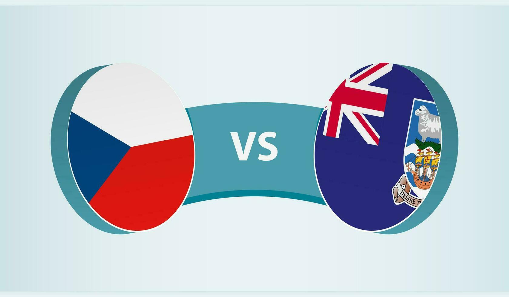 Tschechisch Republik gegen Falkland Inseln, Mannschaft Sport Wettbewerb Konzept. vektor