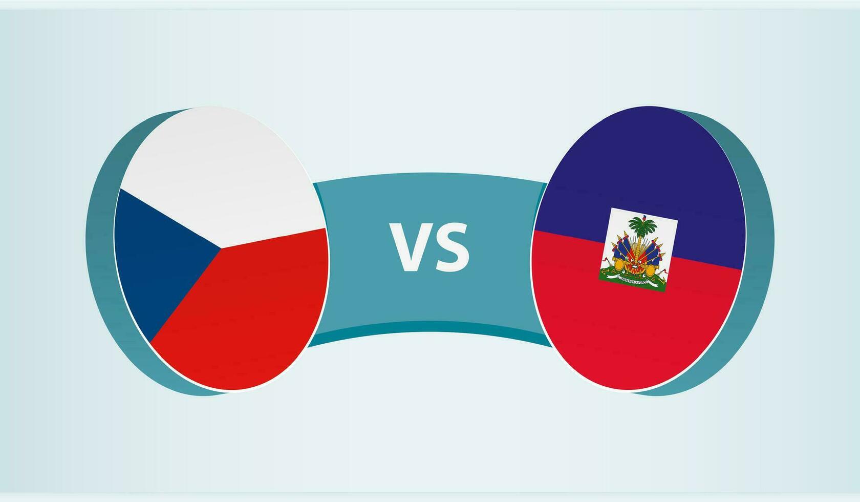 Tschechisch Republik gegen Haiti, Mannschaft Sport Wettbewerb Konzept. vektor