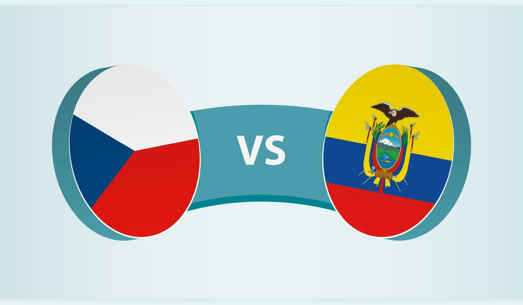 Tschechisch Republik gegen Ecuador, Mannschaft Sport Wettbewerb Konzept. vektor