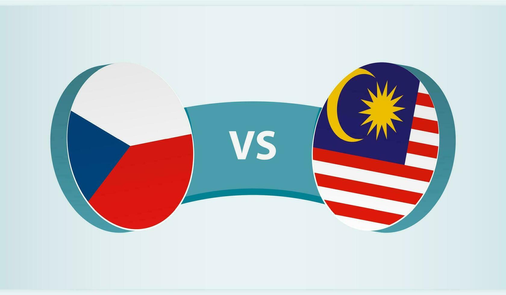 Tschechisch Republik gegen Malaysia, Mannschaft Sport Wettbewerb Konzept. vektor