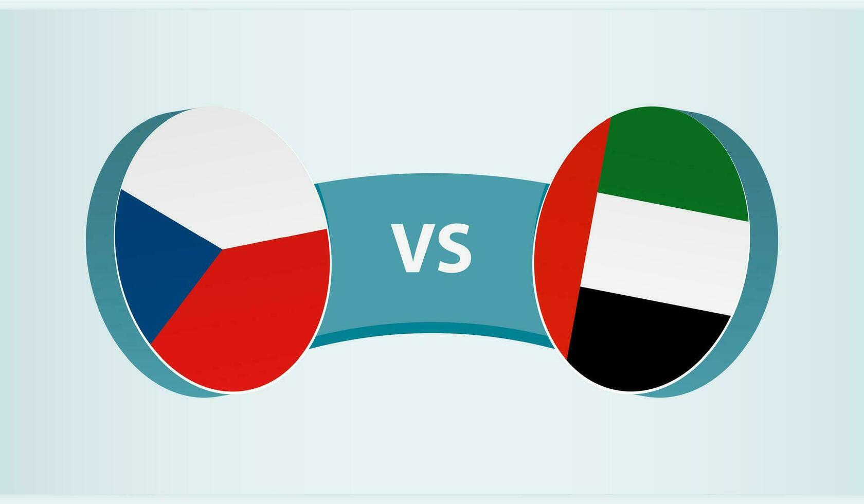 Tschechisch Republik gegen vereinigt arabisch Emirate, Mannschaft Sport Wettbewerb Konzept. vektor