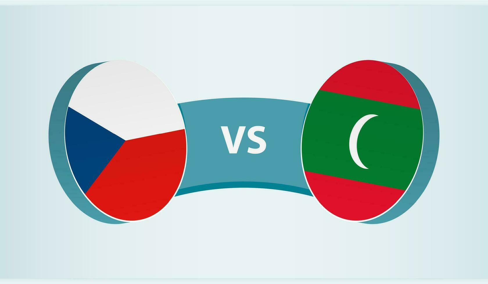 tjeck republik mot maldiverna, team sporter konkurrens begrepp. vektor